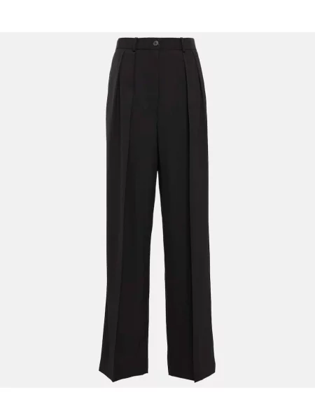 Pantaloni The Row cu talie înaltă negru