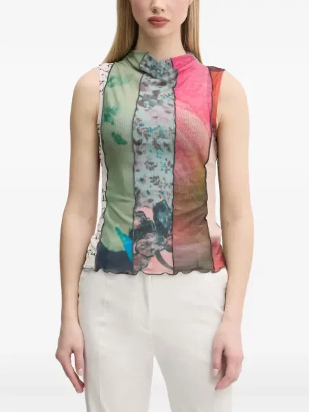 Top Desigual cu imagine verde