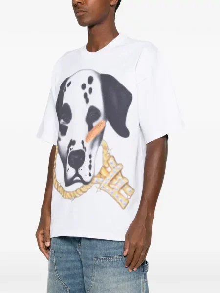 Scurt tricou Pdf cu imagine alb