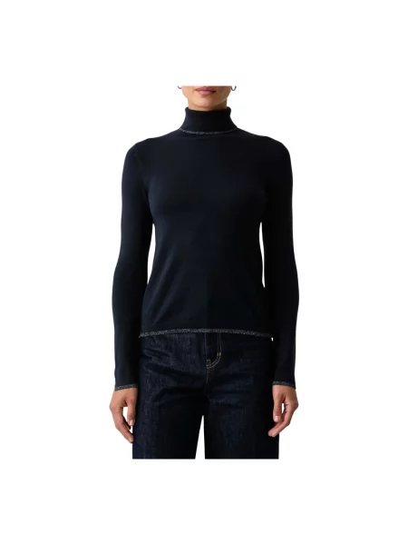 Sweter z golfem Liu Jo do golfa niebieski