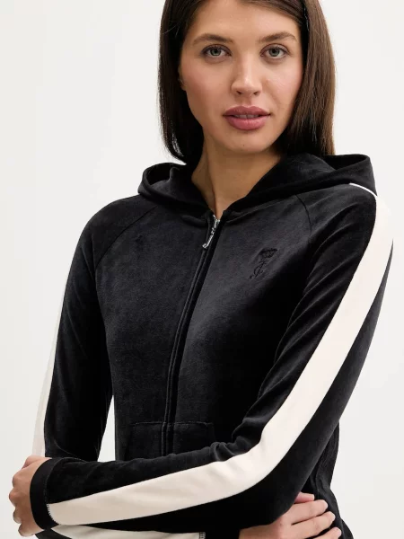 Однотонный свитер Juicy Couture с капюшоном черный