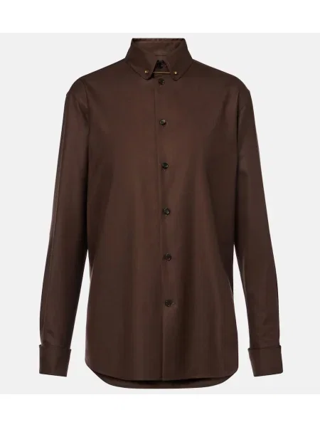 Cămașă Loro Piana de lână maro