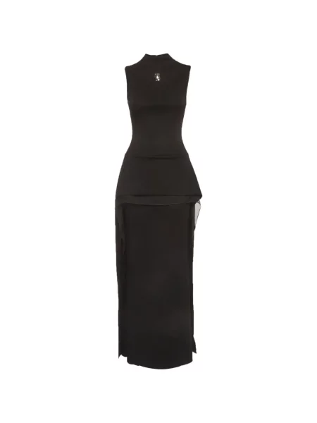 Rochie maxi Chats By C.dam fără mâneci negru