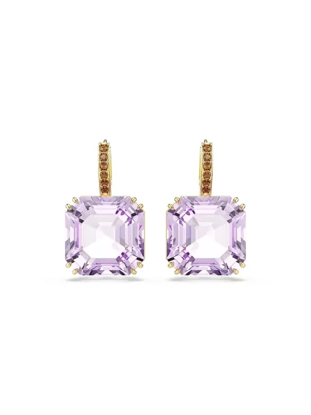 Swarovski naušnice za žene pozlaćene Swarovski kristal MILLENIA ljubičasta