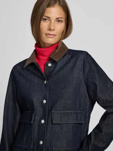 Kurtka jeansowa o kroju regular fit z czystej bawełny S.oliver Red Label niebieska
