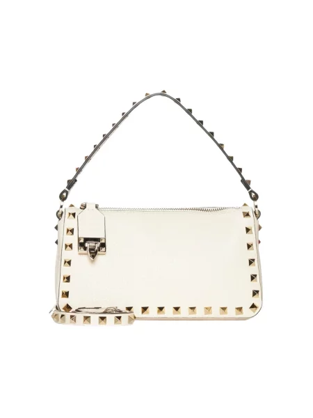 Torebka crossbody Valentino Garavani skórzana beżowa