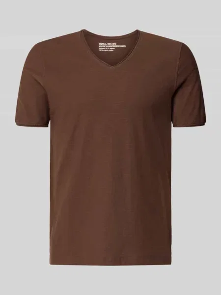 T-shirt z dekoltem w serek i zrolowanym brzegiem Mcneal