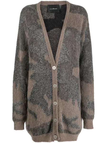 Cardigan John Richmond tricotate cu decolteu în V maro