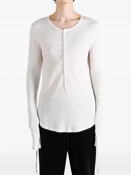 Lung tricou Ann Demeulemeester tricotate alb