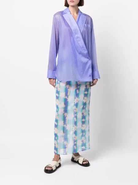 Květinové maxi maxi sukně Nina Ricci s potiskem modré