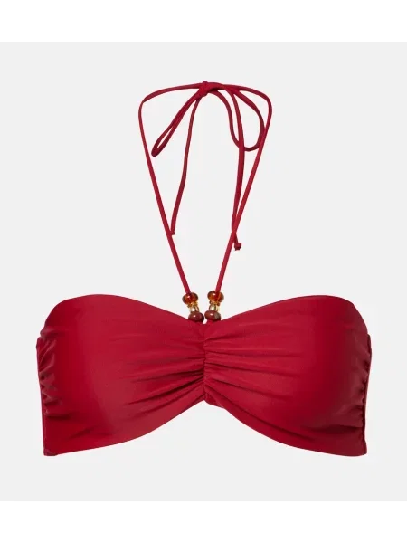 Top Jade Swim cu volane roșu