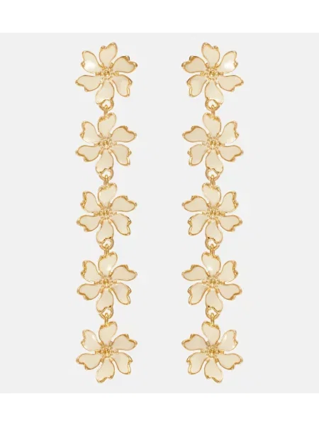 Uhani Oscar De La Renta s cvetličnim vzorcem zlata