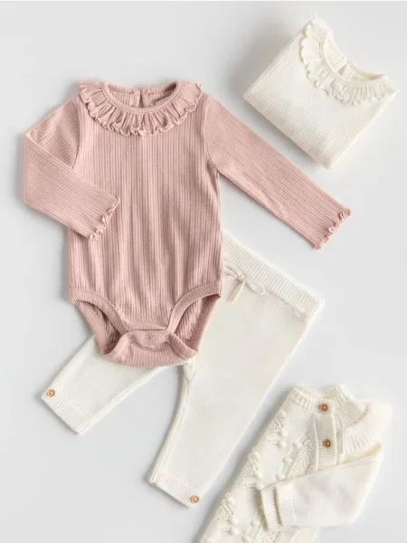 Reserved Боді в рубчик 2 шт. пильно-рожевий рожеве