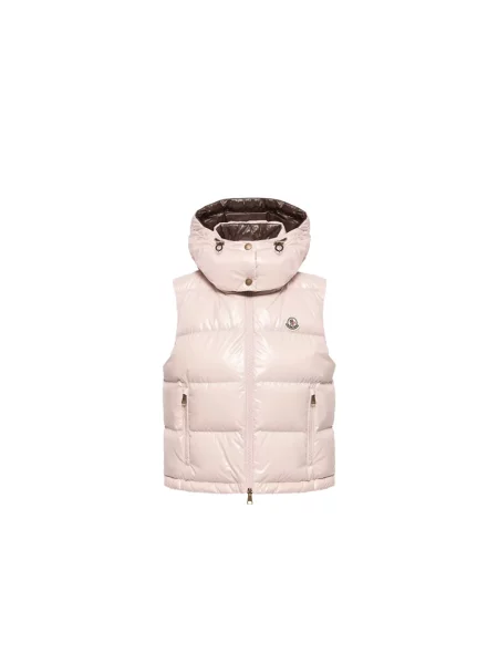 Krótka kamizelka puchowa Moncler różowa