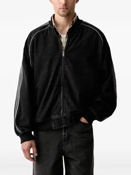 Hanorac Adidas cu glugă cu imagine din țesătură twill albastru
