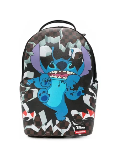 Rucsac Sprayground în carouri cu imagine maro