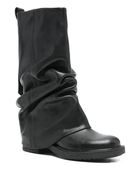 Botine Metisse din piele cu volane negru