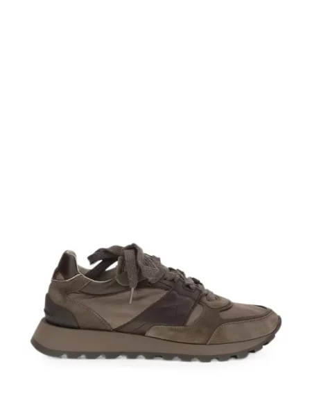 Sneakerși Brunello Cucinelli cu șireturi din piele de căprioară maro