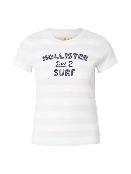 HOLLISTER Tričko růžová / černá bílá