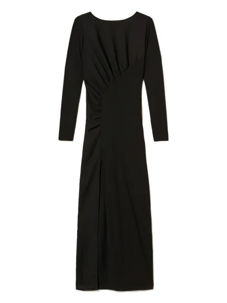 Rochie maxi Twinset cu crăpătură de costum negru