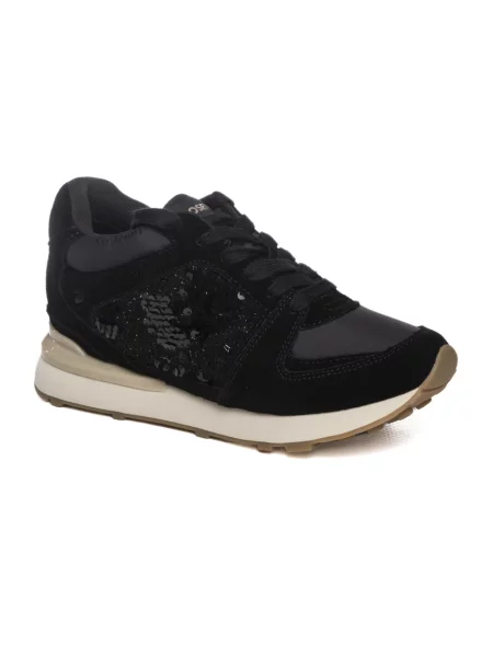 Sneakersy Gioseppo skórzane na koturnie czarne