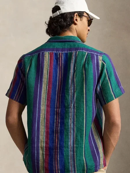 Polo Ralph Lauren YD LINEN koszula lniana zielona
