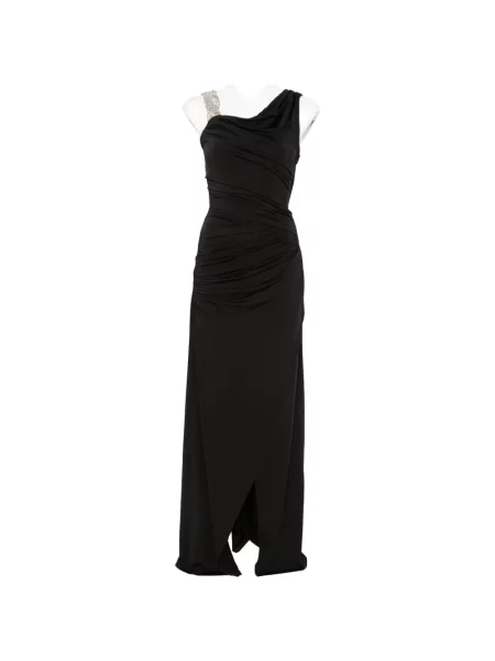 Rochie maxi Amen cu volane asimetrică negru