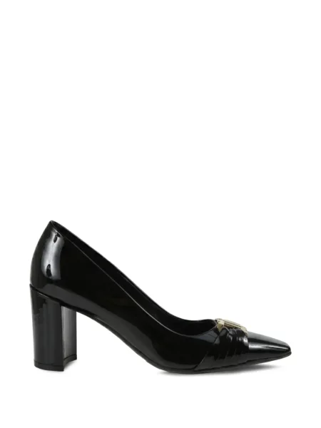 Pantofi cu toc Ferragamo din piele drapate negru