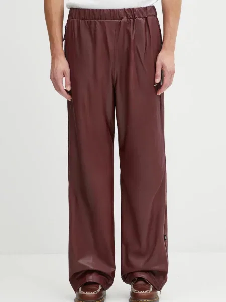 Rains spodnie Rains x Umbro proste high waist bordowy