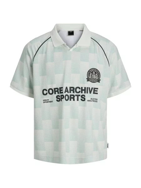 JACK & JONES Majica JCOBreeze Football bež / pastelno zelena črna