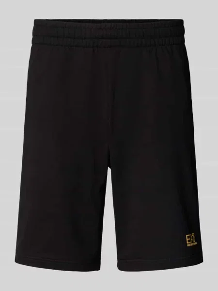 Szorty z elastycznym pasem Ea7 Emporio Armani czarne