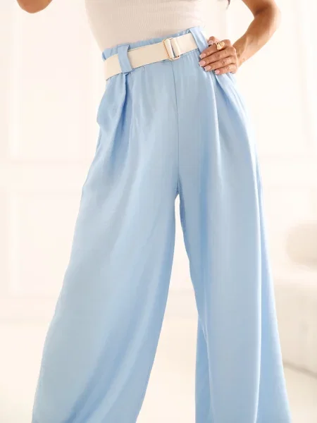 Pantaloni palazzo Rue Paris alb