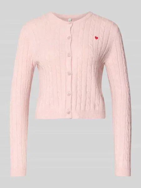 Kardigan o kroju shaped fit z mieszanki model ‘KATIA’ Only różowy