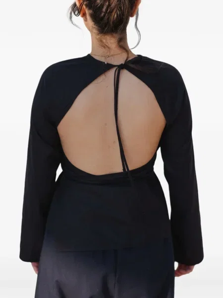 Rochie maxi Baserange de mătase de costum negru