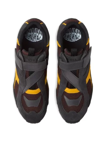 Sneakerși Versace cu bretele maro