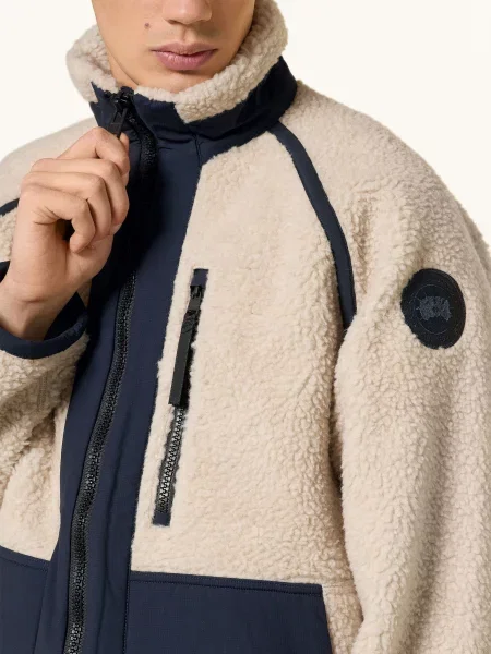 Canada Goose Bunda Z Medvídčí Kožešiny V Kombinaci Materiálů krémová / tmavě modrá