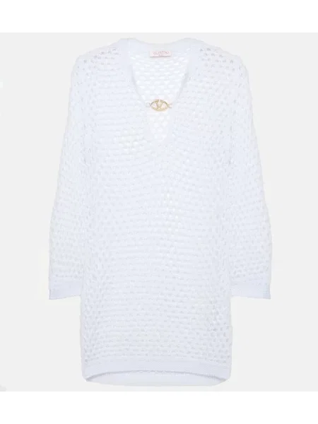 Мрежеста костюм рибарска мрежа рокля Valentino бяло