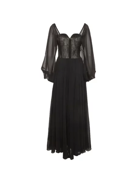 Rochie maxi Julea Domani din dantelă negru