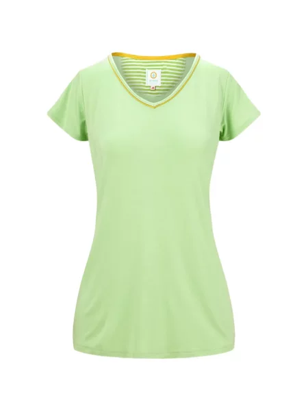Tricou Pip Studio cu dungi cu decolteu în V verde