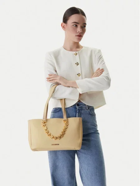 LOVE MOSCHINO Дамска чанта бежов