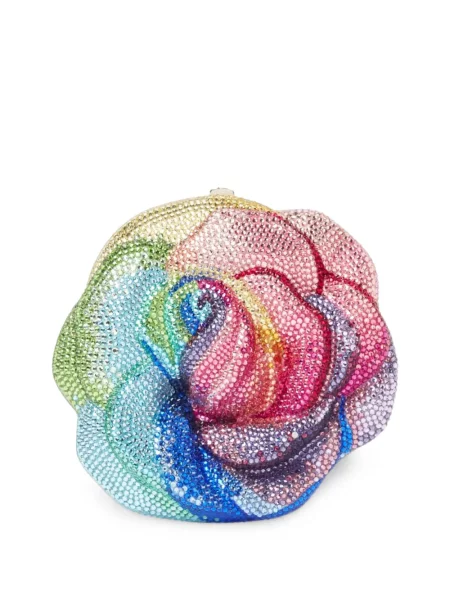Geantă plic Judith Leiber cu model floral roz