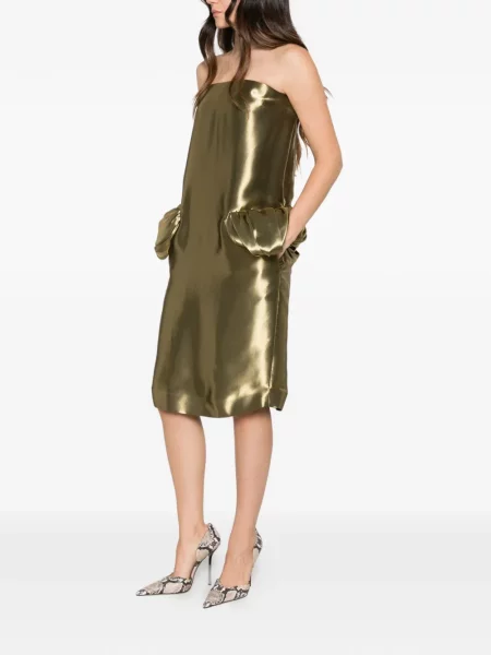 Rochie midi Ferragamo drapată fără bretele
