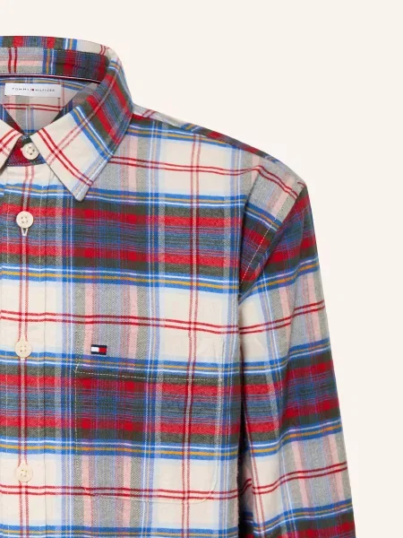 Tommy Hilfiger Koszula Flanelowa blau biała