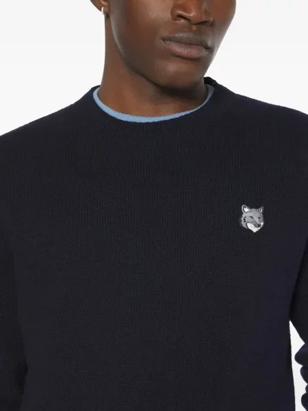 Pulover Maison Kitsune de lână negru
