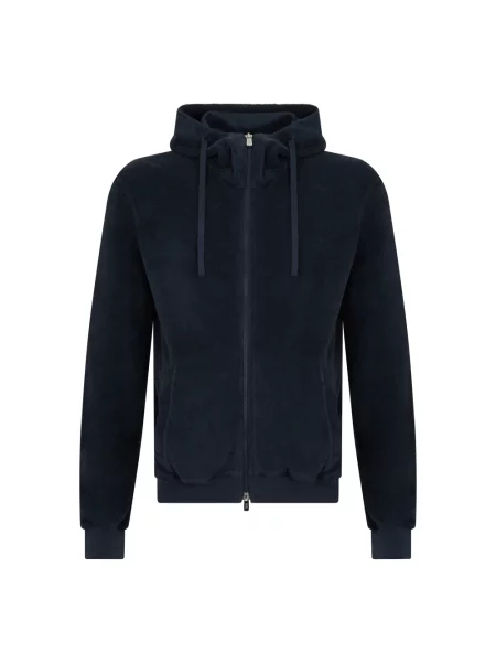 Sweter Fedeli z kapturem niebieski