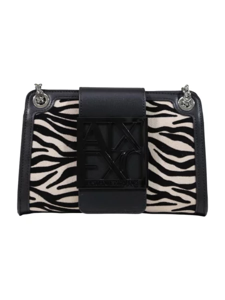 Armani Exchange torebka crossbody z imitacji zamszu czarna