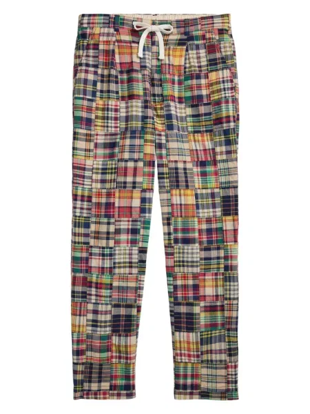 Tricou Polo Ralph Lauren din piele cu broderie în carouri maro