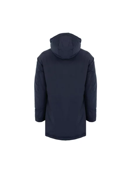Parka Woolrich z wysokim kołnierzem niebieska