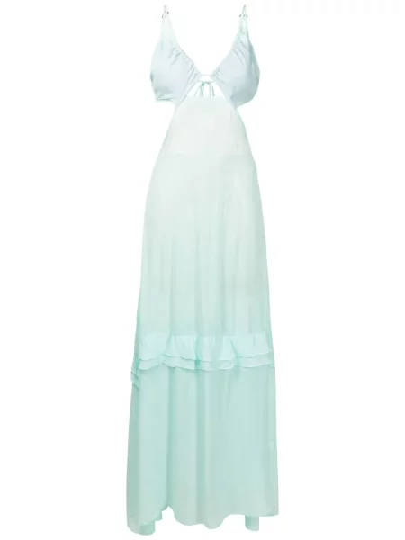 Rochie maxi Amir Slama transparente de costum albastru