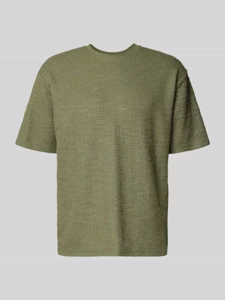 T-shirt z fakturowanym wzorem i okrągłym dekoltem Mcneal